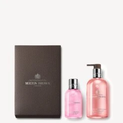 Molton Brown Delicious Rhubarb & Rose On-the-go Hand Sanitiser Gel And Wash Gift Set